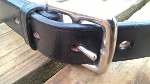 York handmade leather belt with stainless steel girth buckle